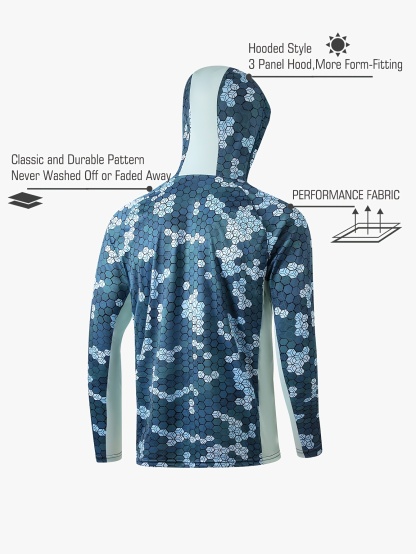  Men'S Geometric Patterned Fishing Hoodie 