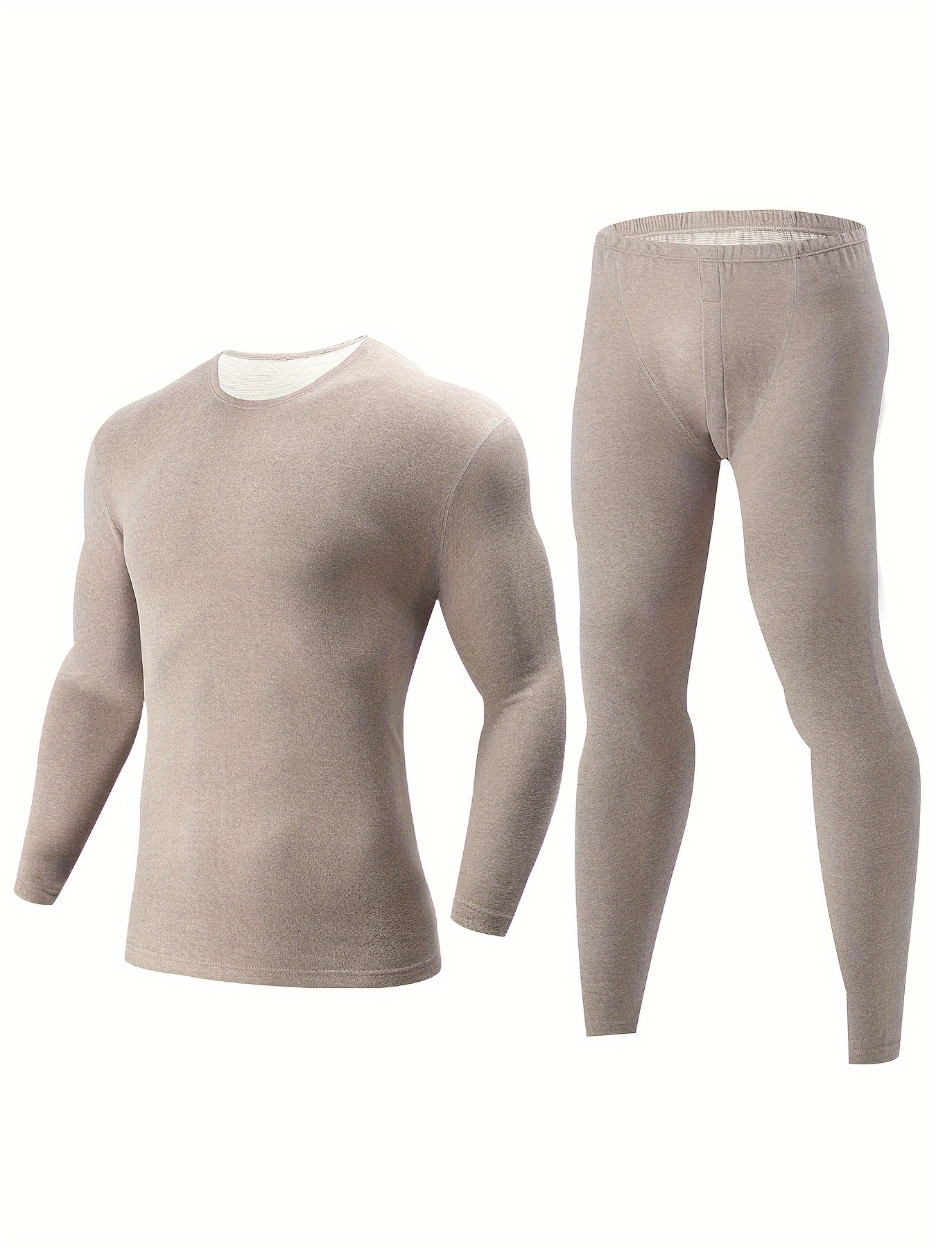 4pcs Set Men's Thermal Crew Neck Baselayer 