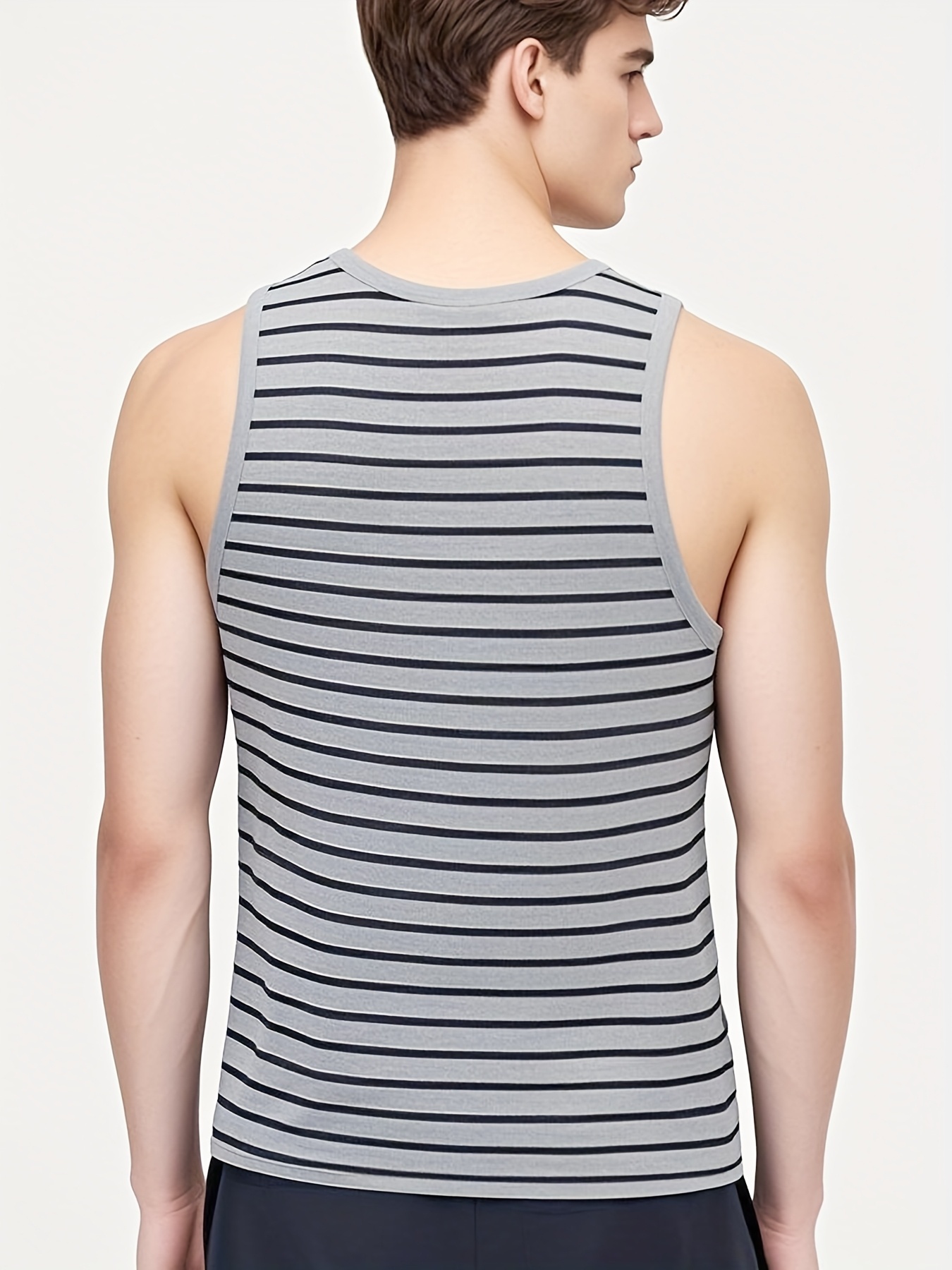 Men's Stylish Striped Sleeveles Tank Top 