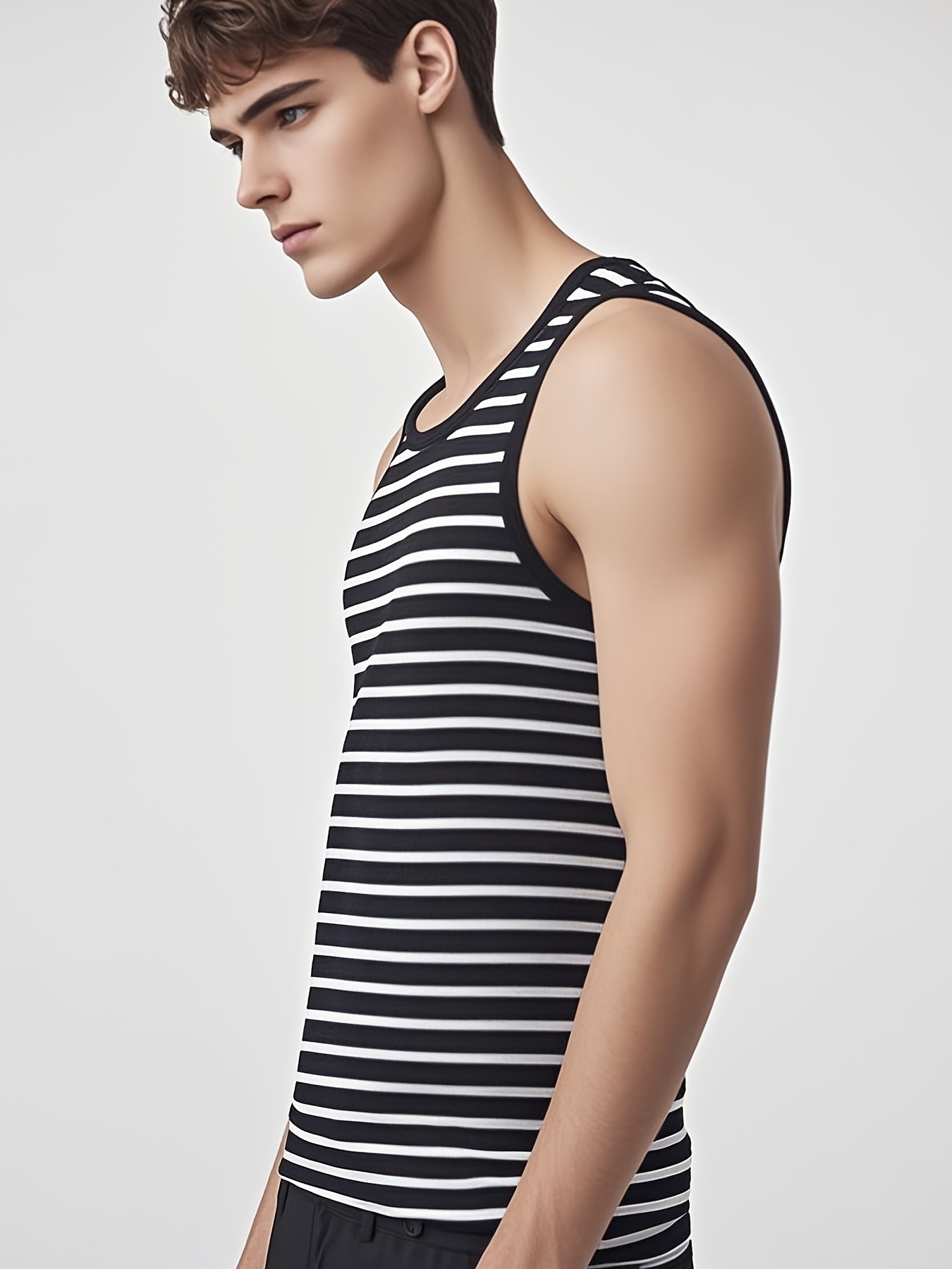 Men's Stylish Striped Sleeveles Tank Top 