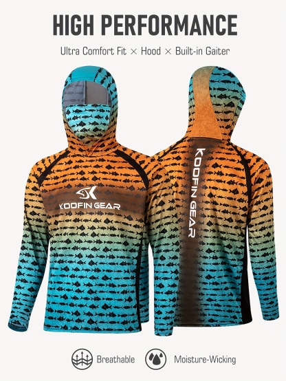 Men'S  Animal Pattern Sports Rash Guard with Hood