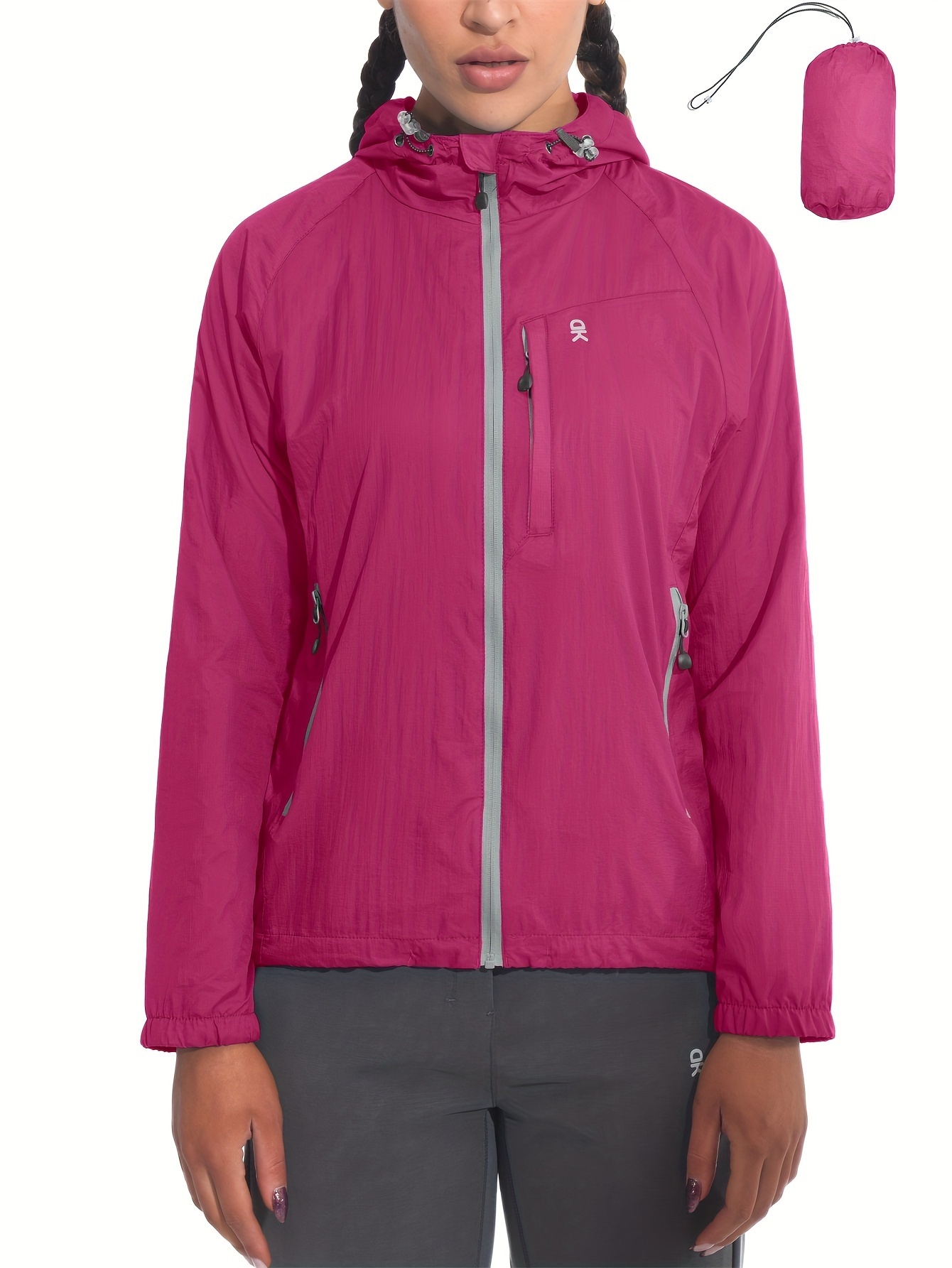 Women's Packable Lightweight Hooded Jacket 
