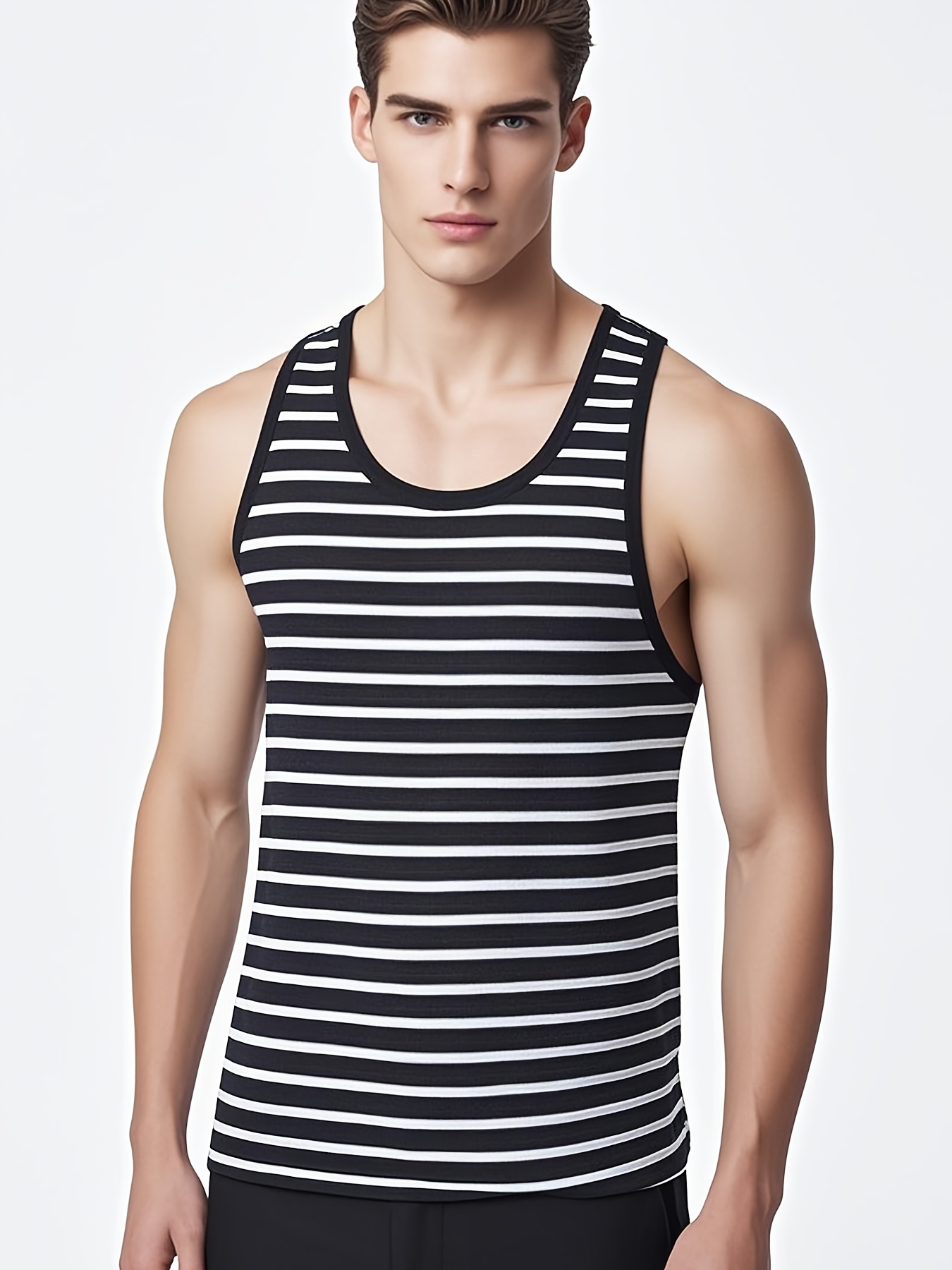 Men's Stylish Striped Sleeveles Tank Top 