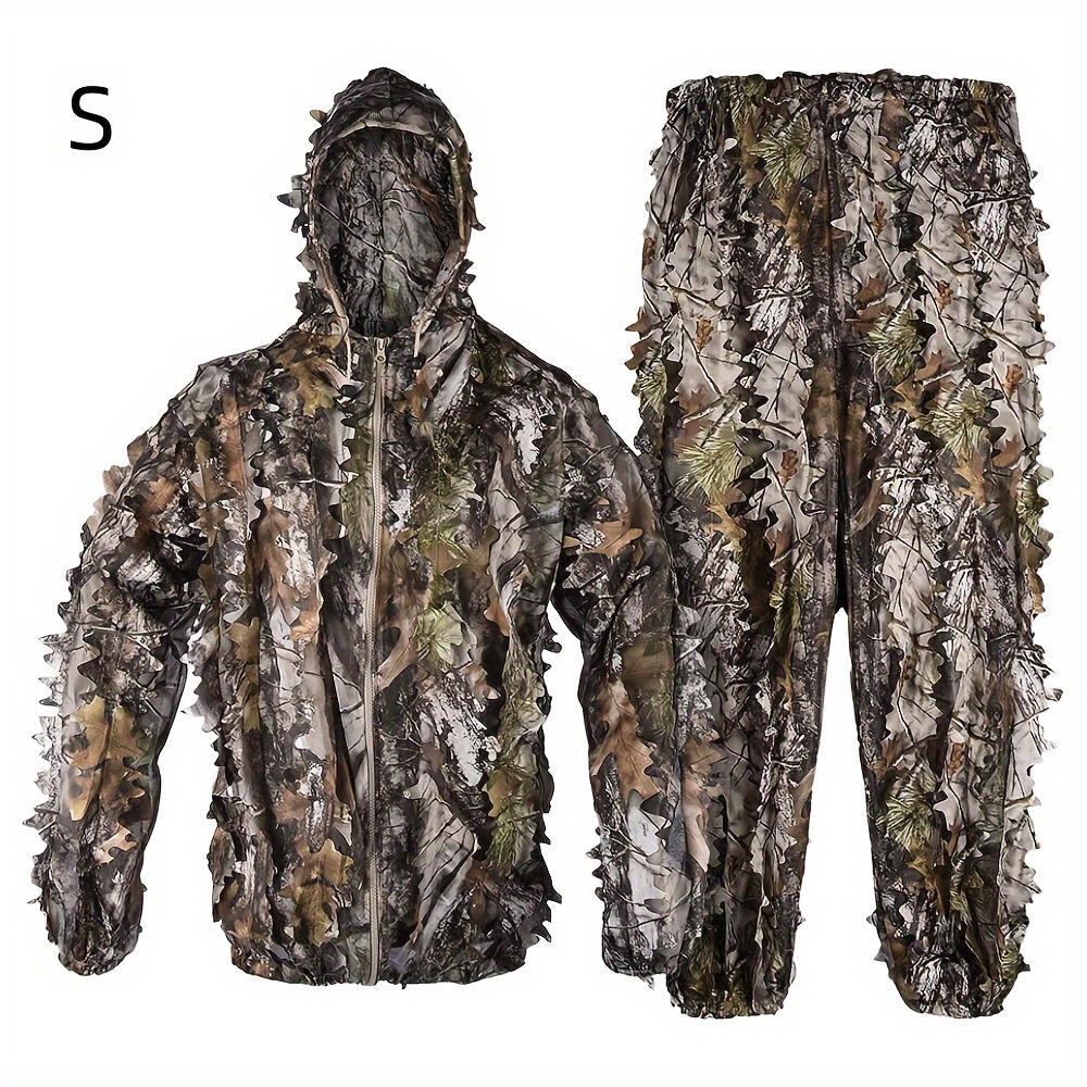 3D Leaf Camouflage Hunting Zippered Jacket & Pants