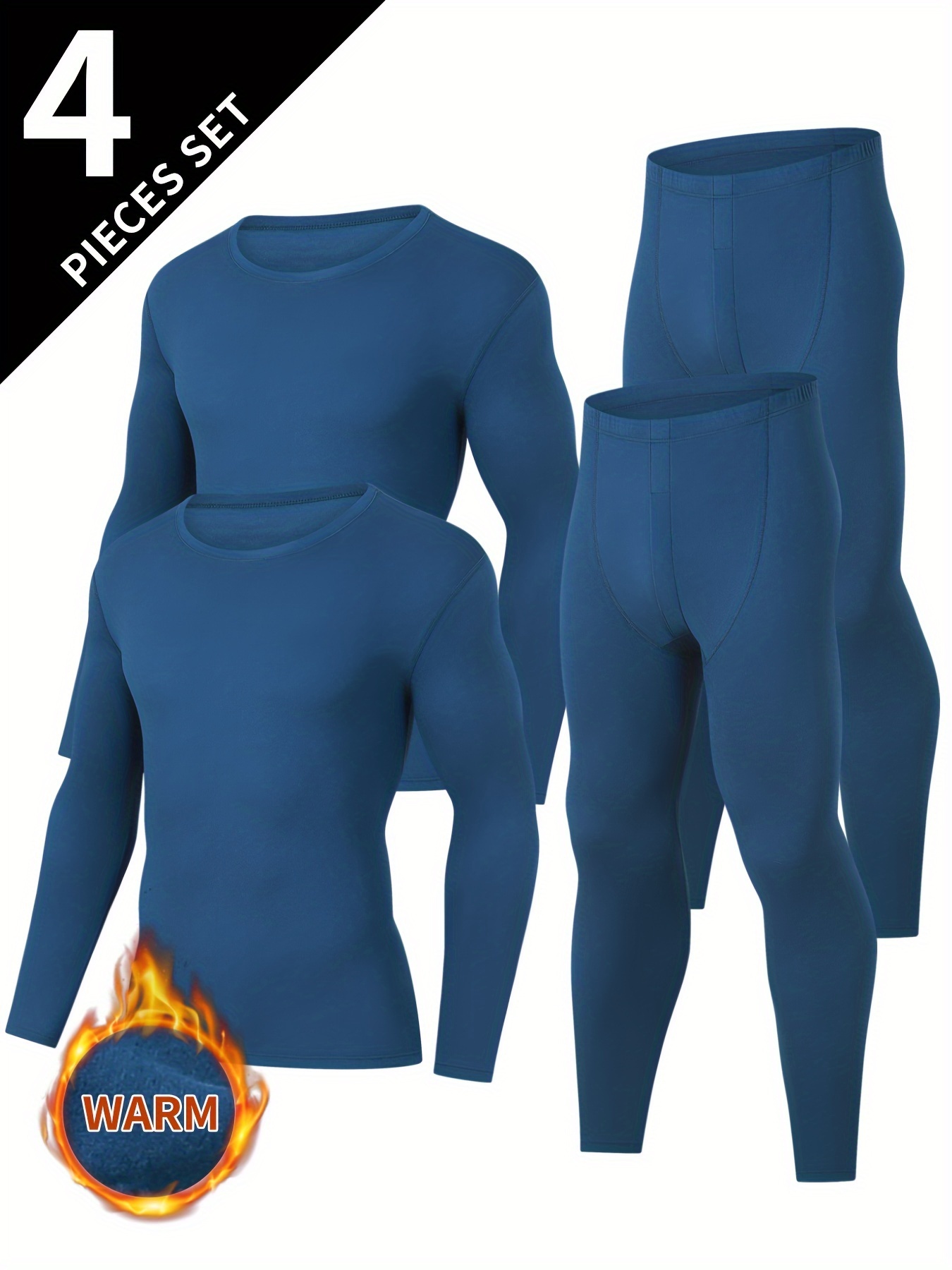 4PCS Men's Thermal Baselayer Set 