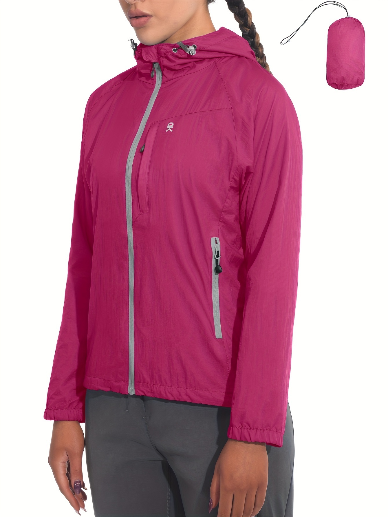 Women's Packable Lightweight Hooded Jacket 