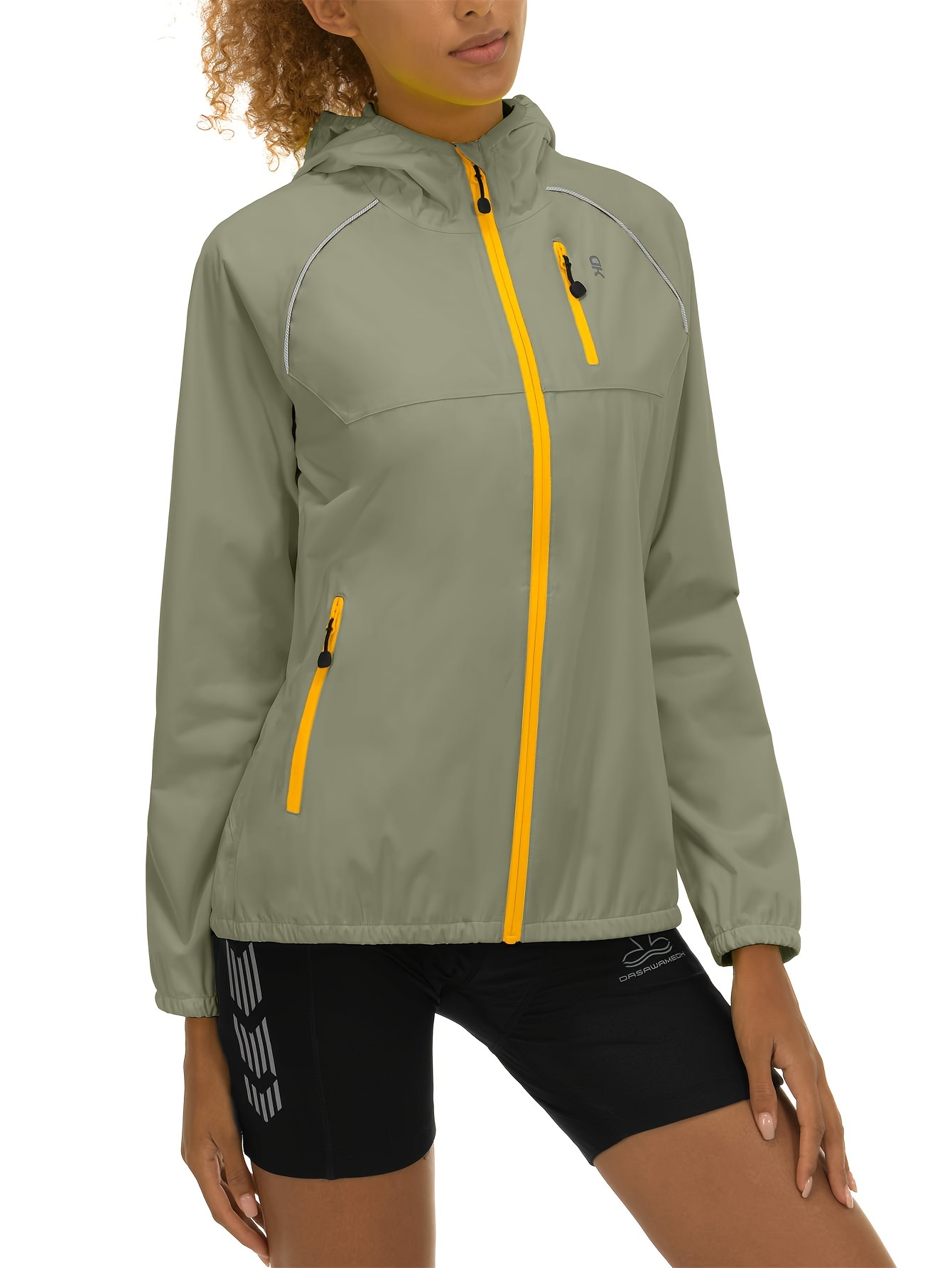 Ultralight Windproof Women's Lightweight Hooded Cycling Rain Jacket 