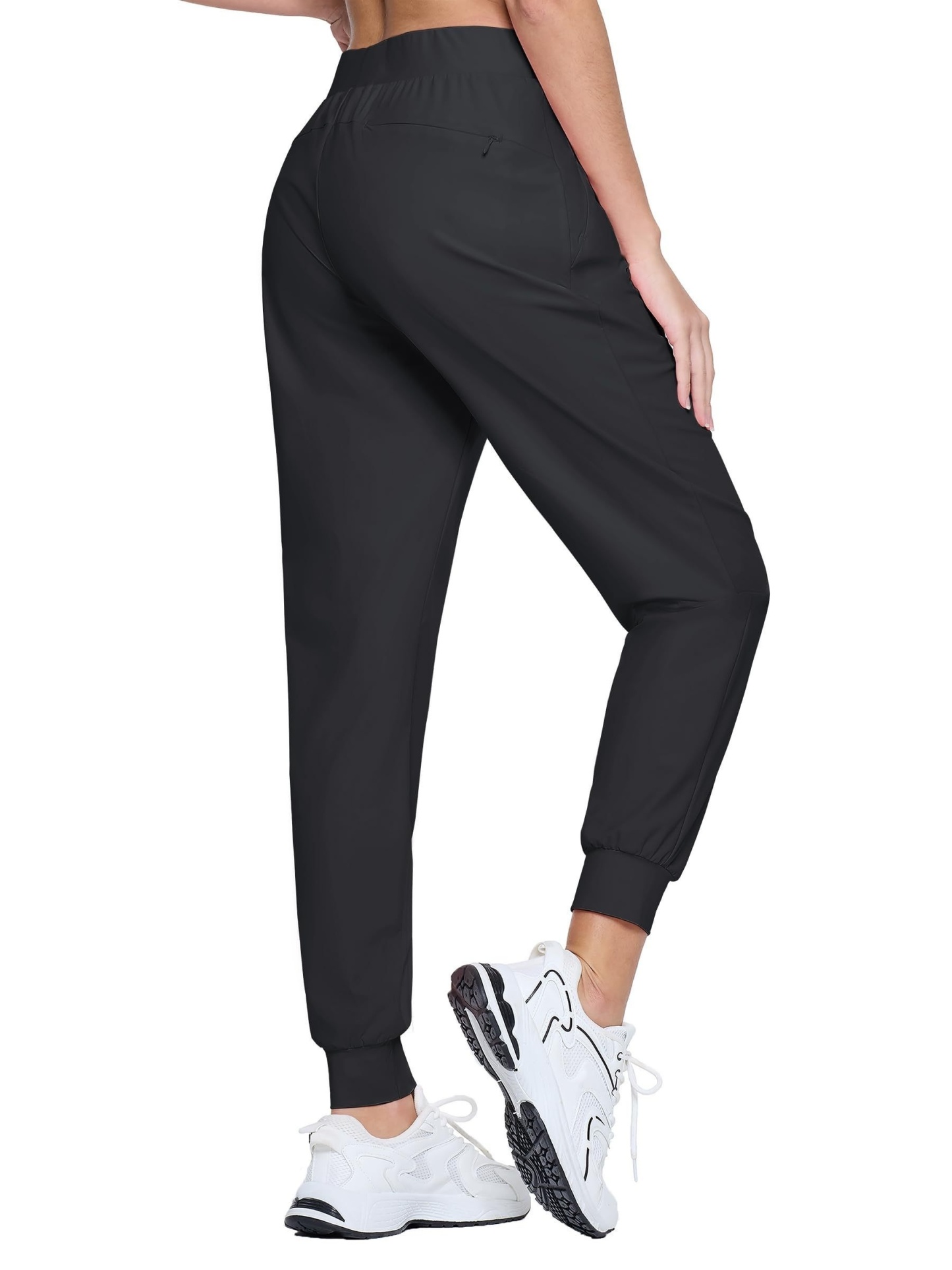 Women's High-Waisted Quick-Dry Sports Pants with 3 Zipper Pockets 