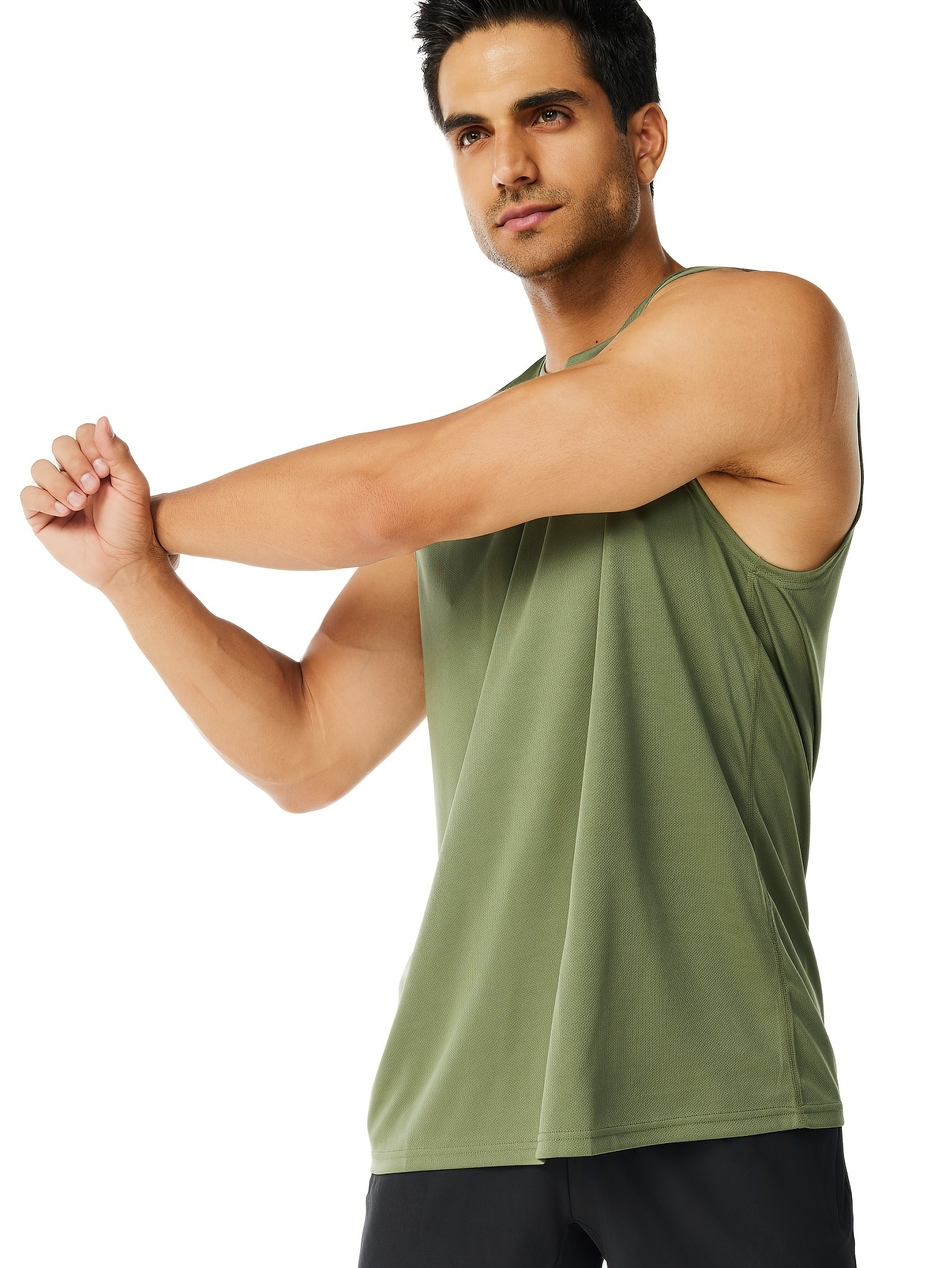 5pcs Men's Solid Quick-drying Breathable Lightweight Sleeveless Tank Top 