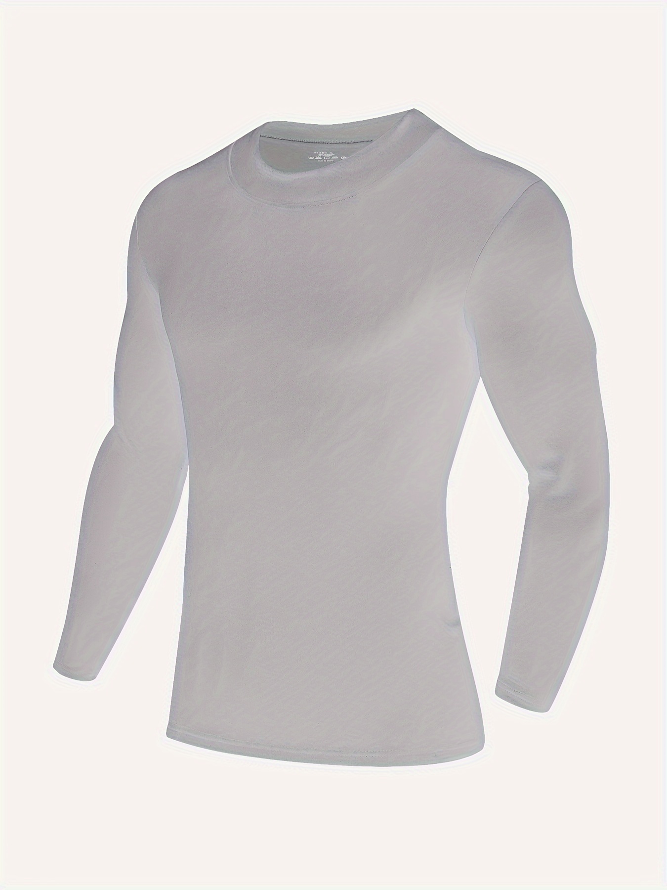 Men's Thermal Super Soft Solid Color Long Sleeve Round Neck Shirts Tops