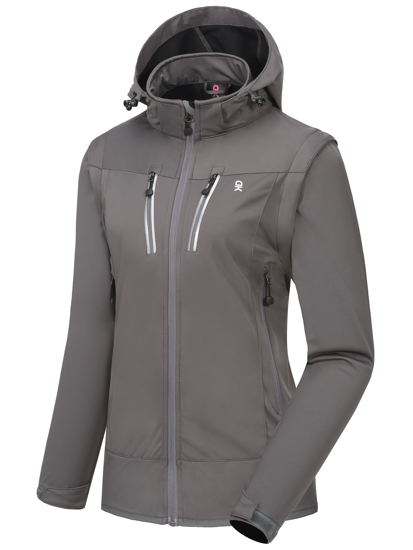 Women's Detachable Sleeve Softshell Hooded Jacket