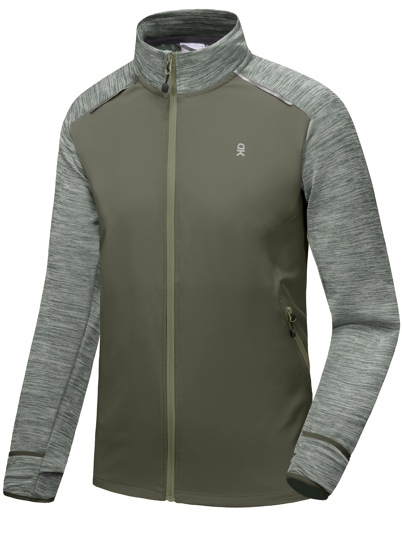 Men's Quick Dry Full Zip Thermal Hybrid Thumbholes Jacket