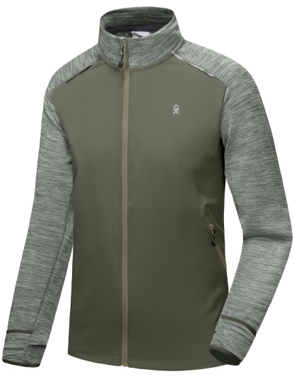 Men's Quick Dry Full Zip Thermal Hybrid Thumbholes Jacket