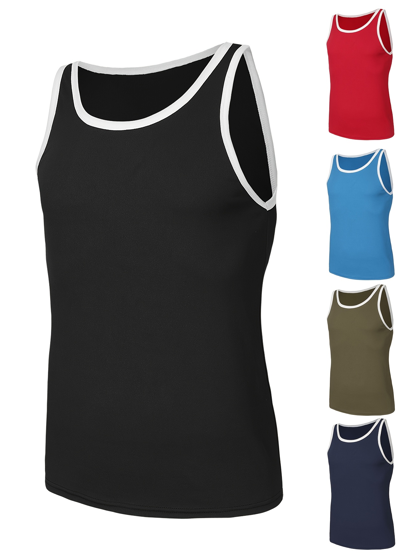 5pcs Men's Sleeveless Athletic Tank Tops 