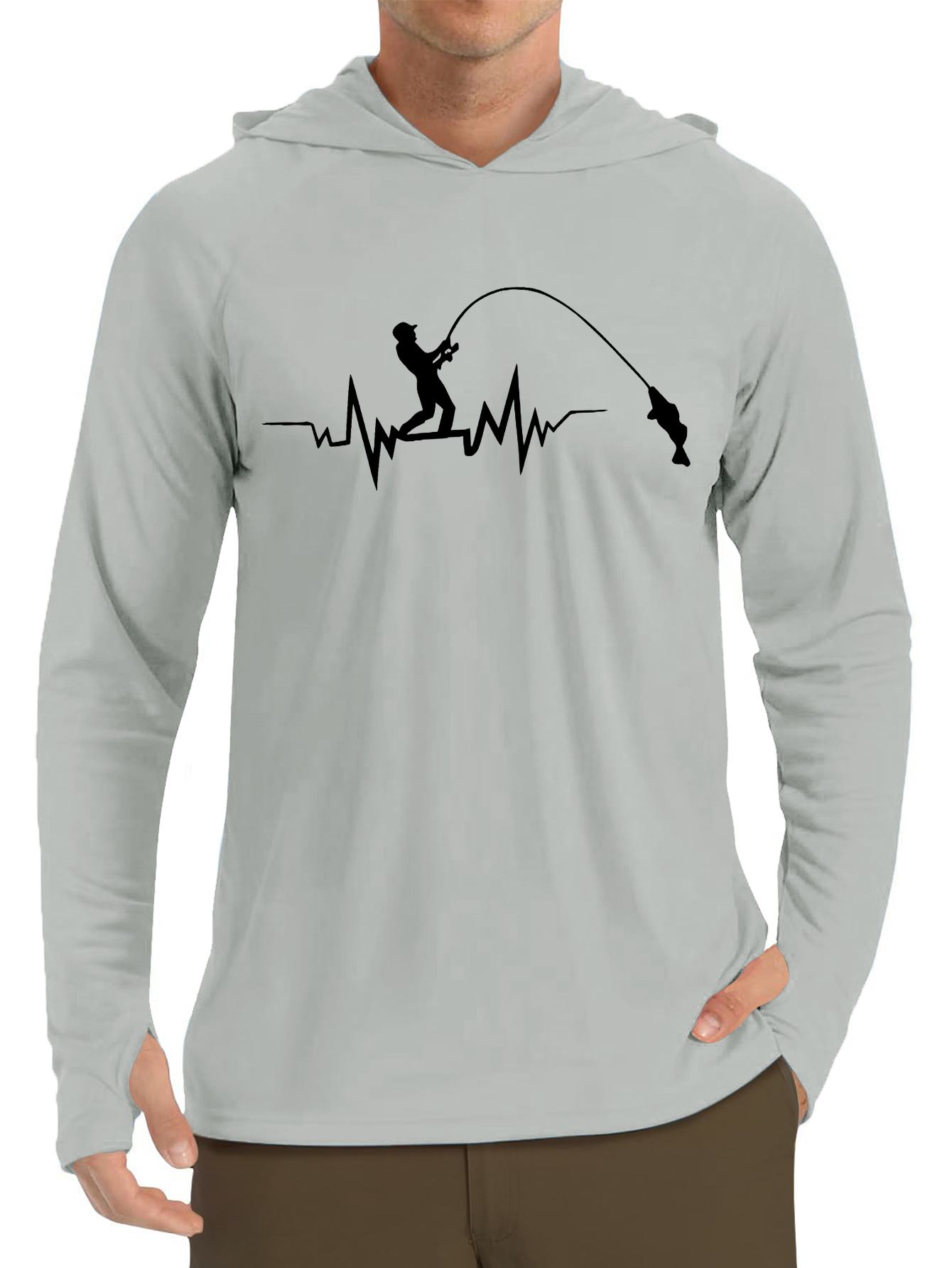 Men's Quick-Dry Breathable Lightweight Hooded Long Sleeve Shirt 