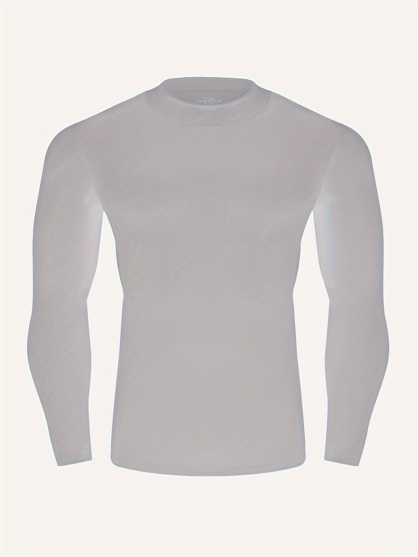 Men's Thermal Super Soft Solid Color Long Sleeve Round Neck Shirts Top