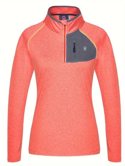 Long Sleeve Quick Dry Women's Half-Zip Moisture Wicking T-Shirt
