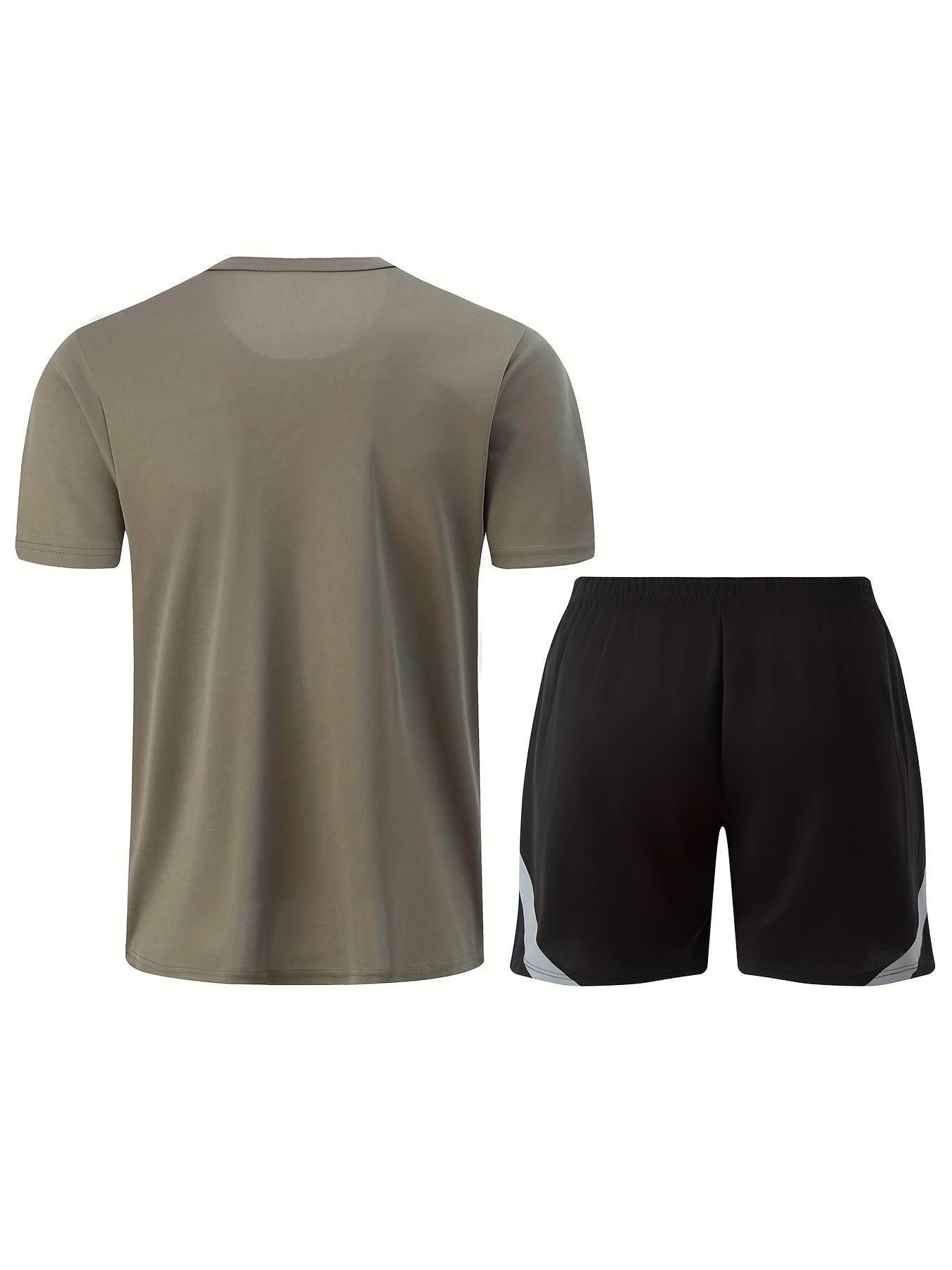 2pcs Suit Men's Short Sleeve Shorts Outdoor Fitness Breathable Quick-Dry Loose Running Outfit Set