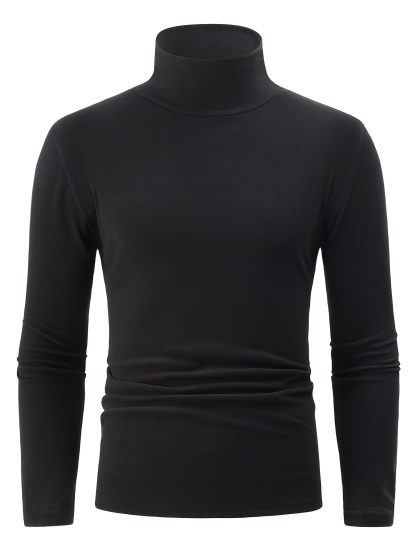 3PCS Men's Elegant Solid Deer Head Print Thermal Long Sleeve T-shirt 