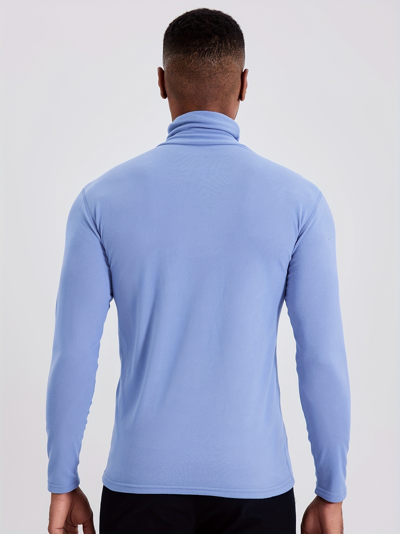 Men's Light Double Sided Fleece Turtleneck Long Sleeve Tops