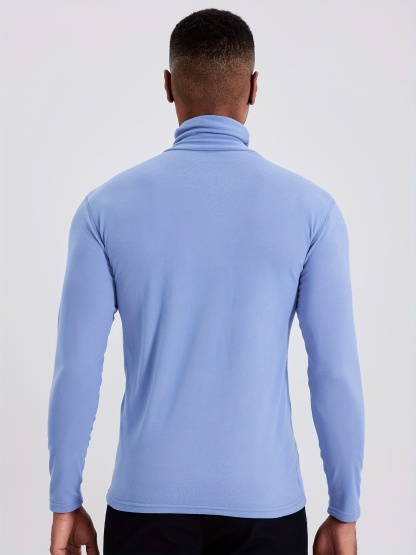 Men's Light Double Sided Fleece Turtleneck Long Sleeve Tops