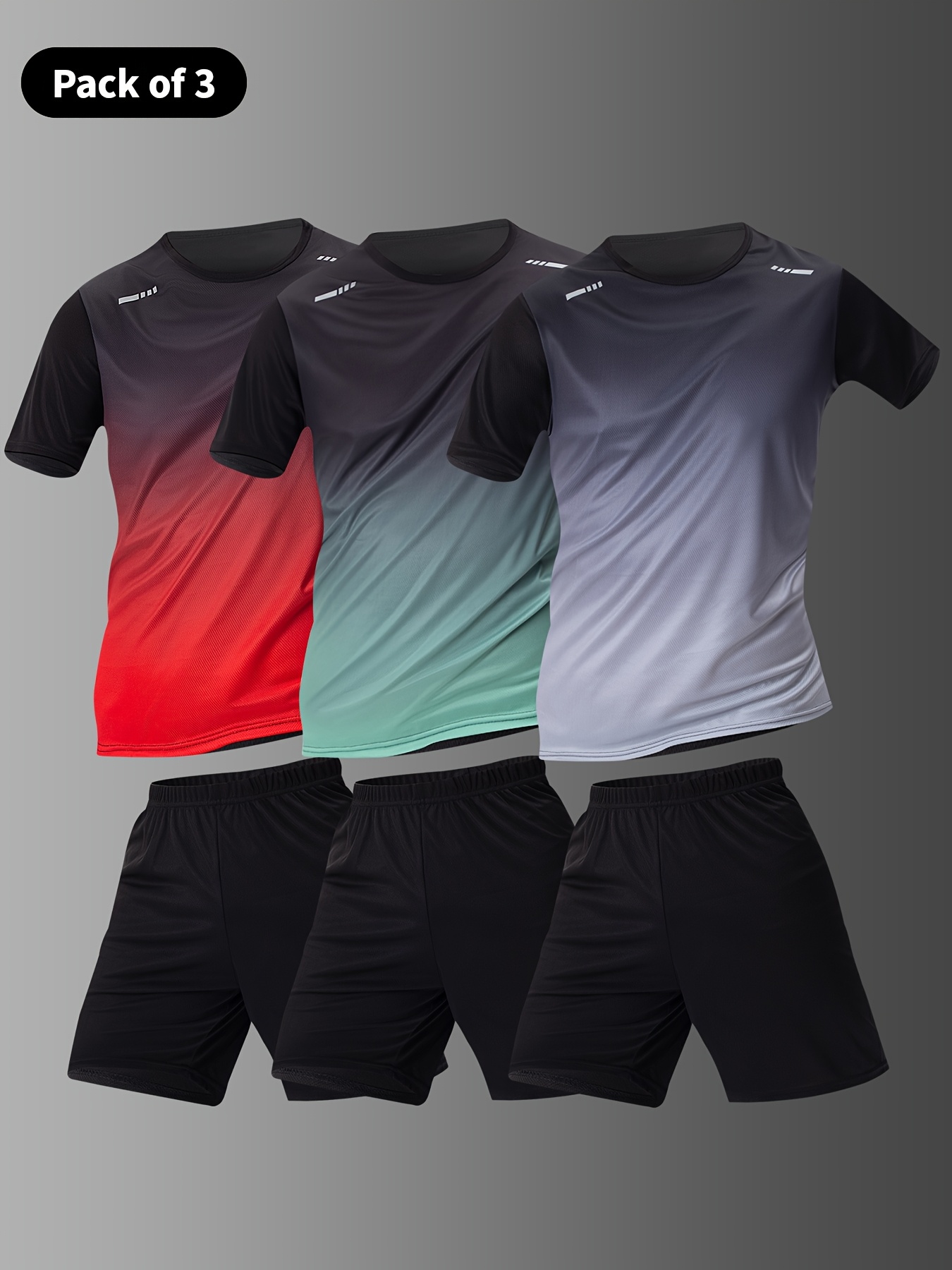Set of 6 Men's Short-Sleeve And Shorts Sports Outfits