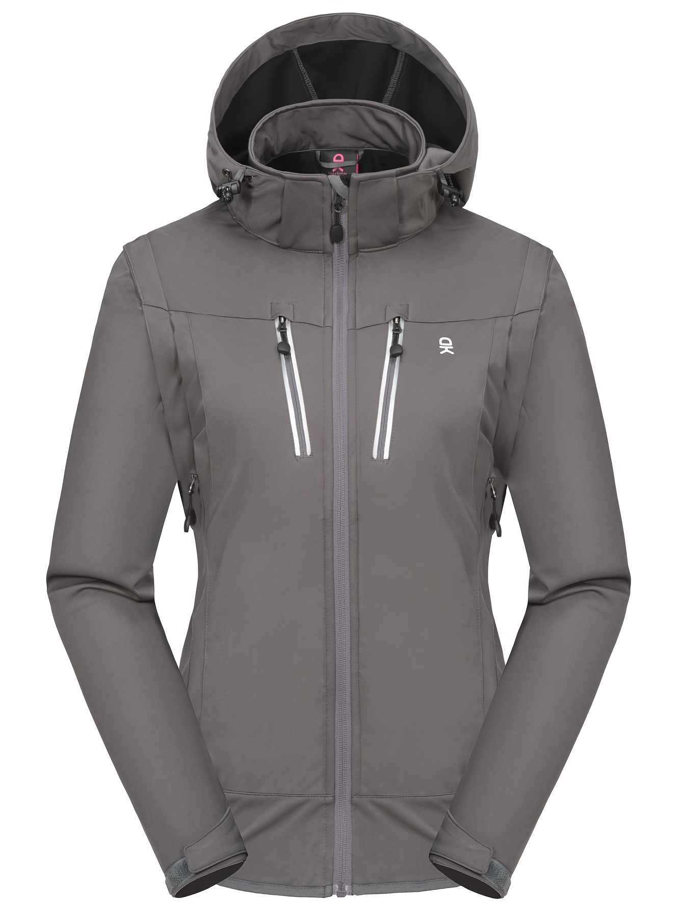 Women's Detachable Sleeve Softshell Hooded Jacket