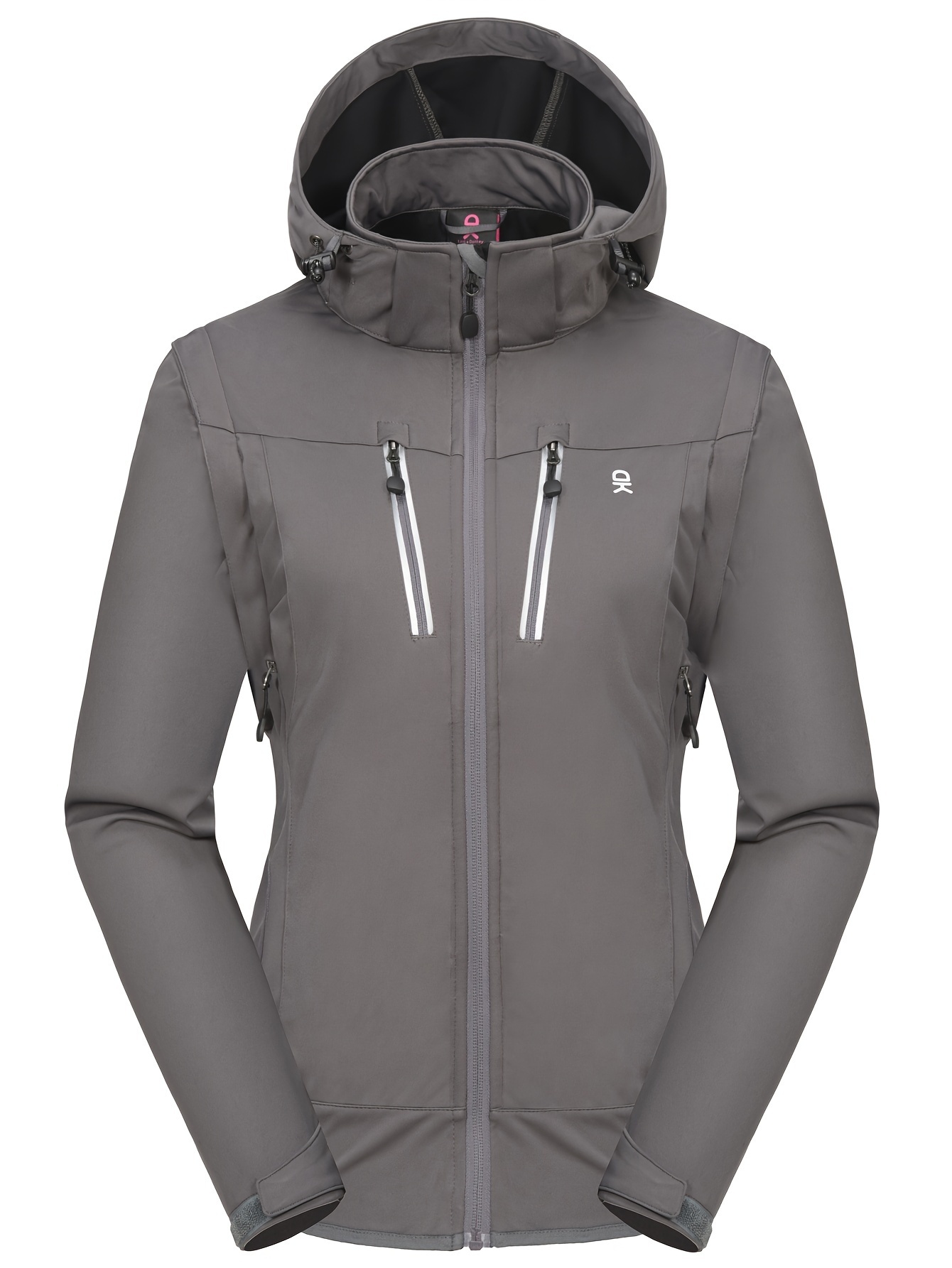 Women's Detachable Sleeve Softshell Hooded Jacket
