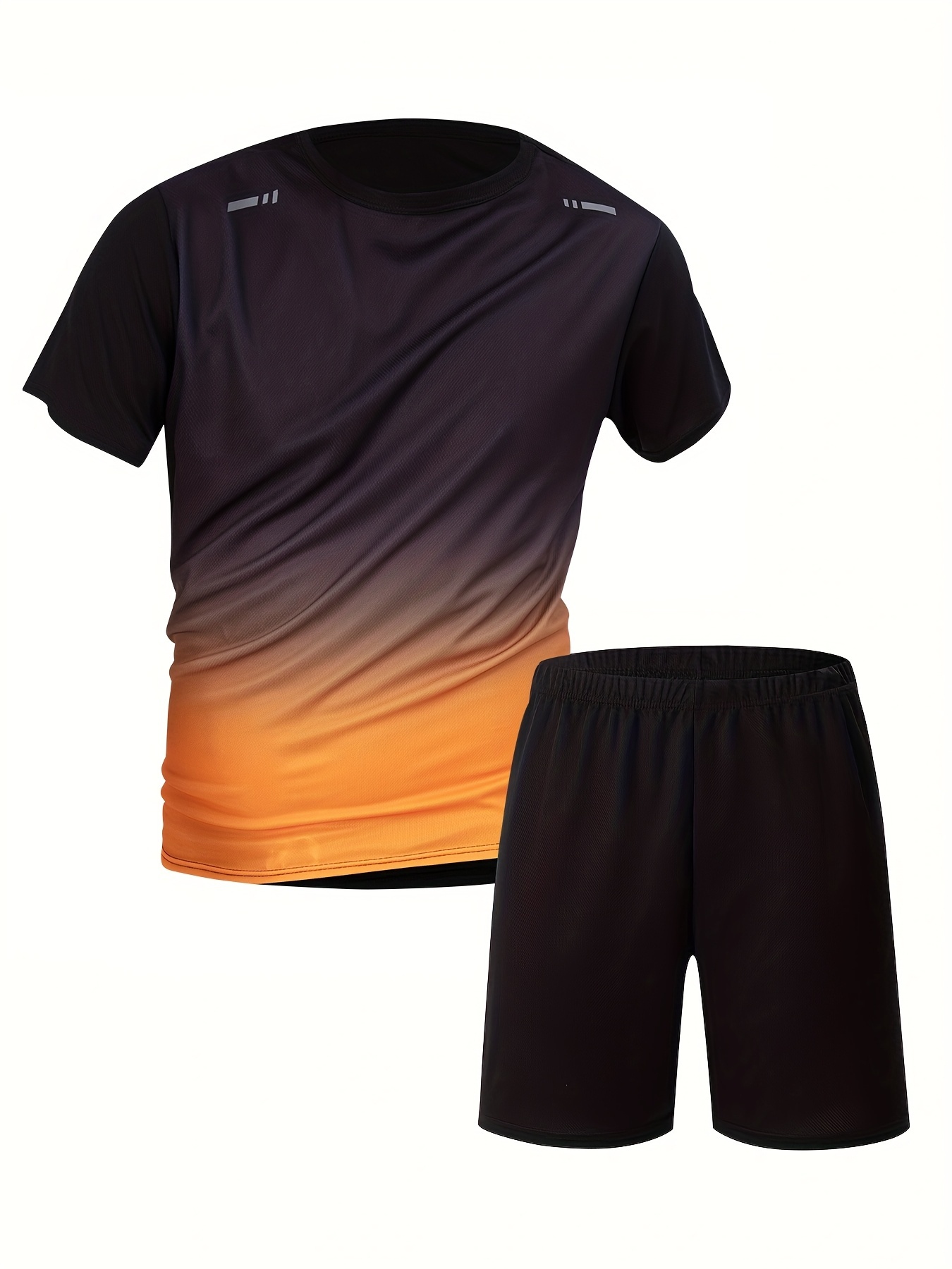 2pcs Men's Athletic Shorts and T-Shirt Set 