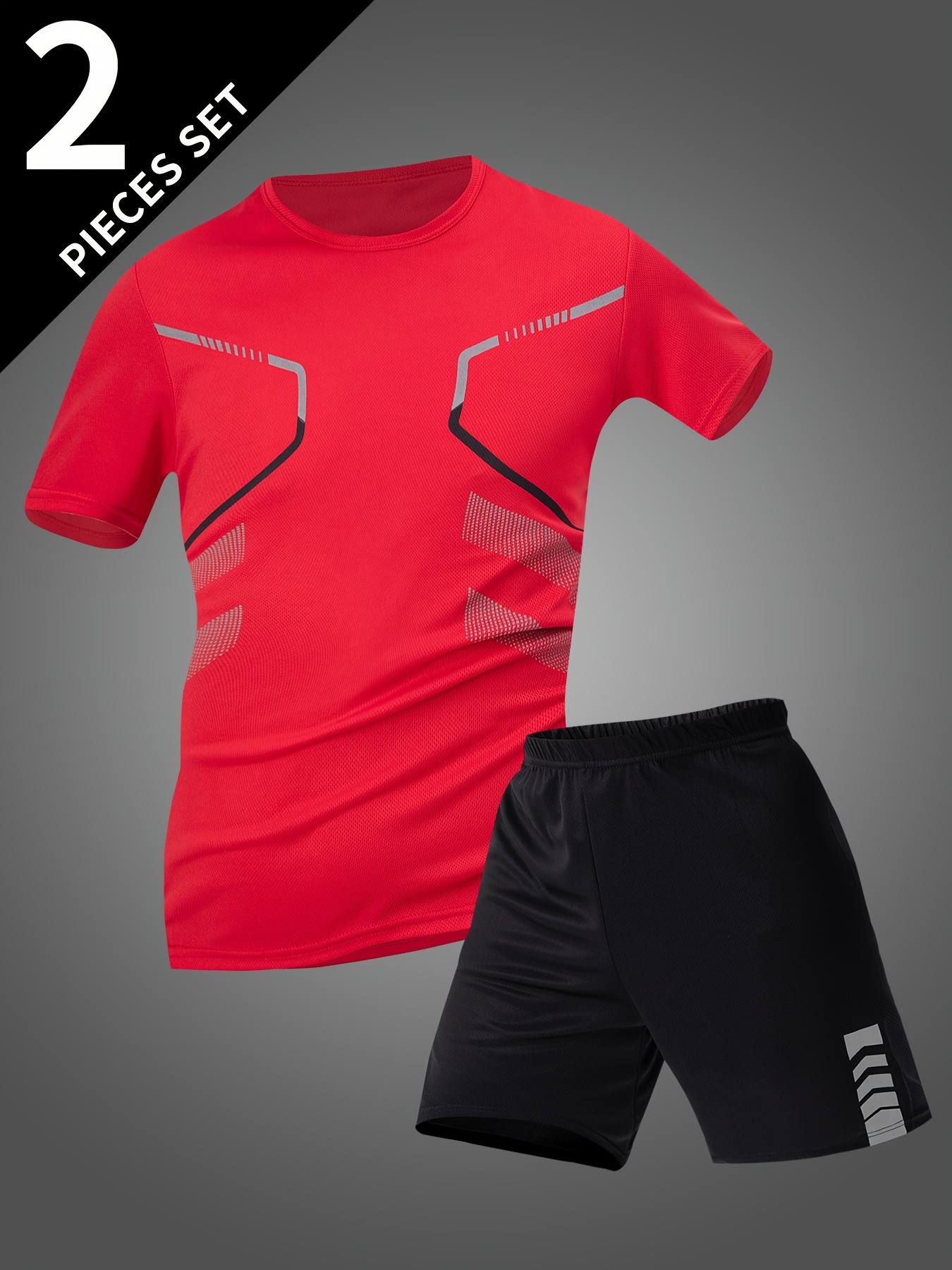 2pcs Men's Summer Short Sleeve Suit 