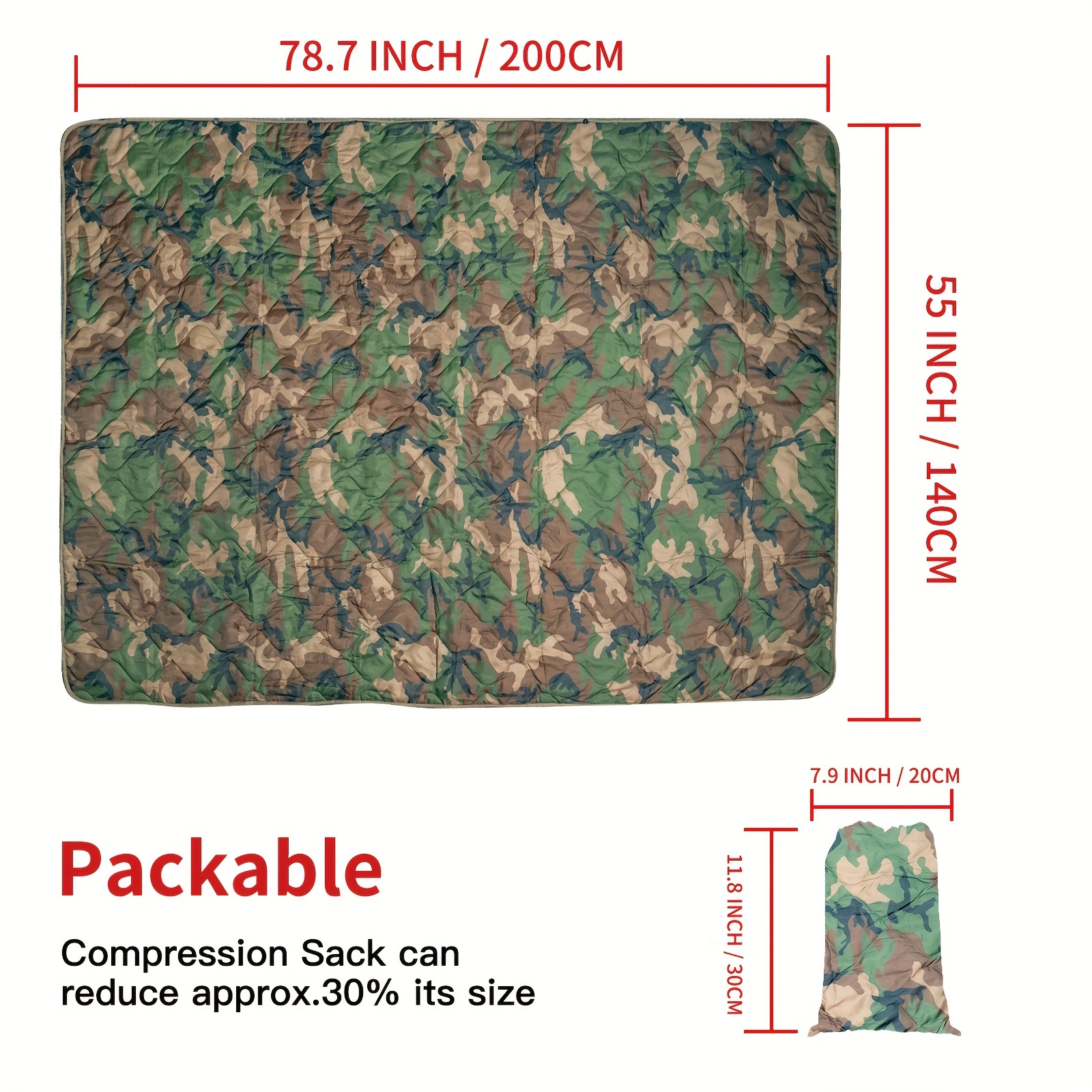  Camouflage Camping Blanket