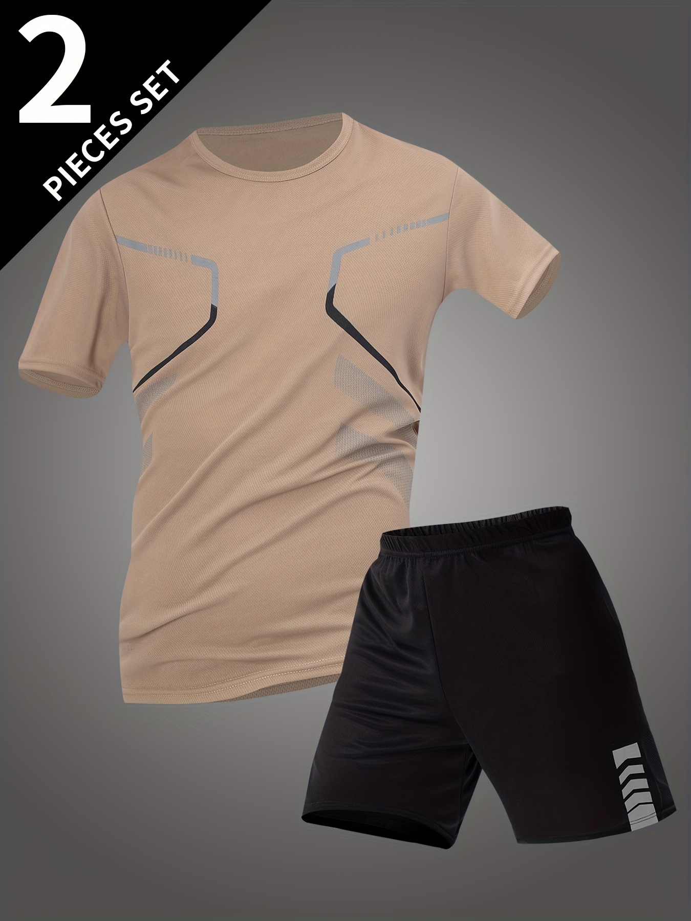 2pcs Men's Summer Short Sleeve Suit 