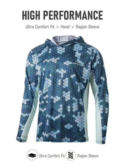  Men'S Geometric Patterned Fishing Hoodie 