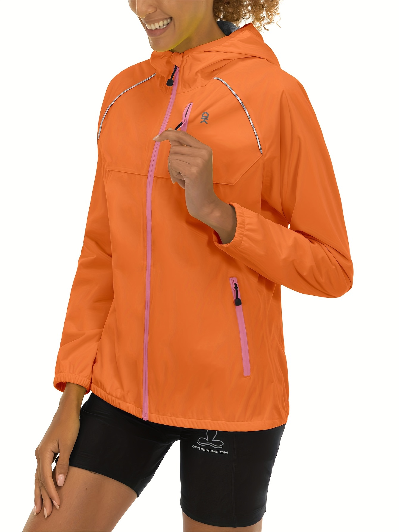 Ultralight Windproof Women's Lightweight Hooded Cycling Rain Jacket 