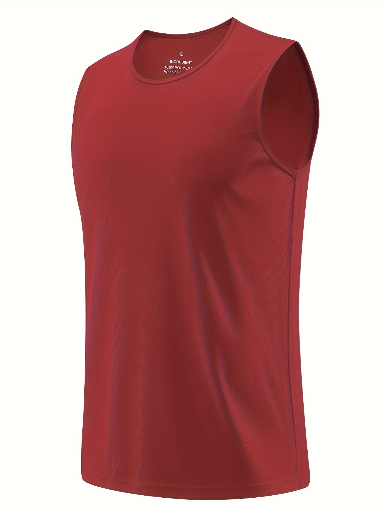 5pcs Men's Solid Quick-drying Breathable Lightweight Sleeveless Tank Top 