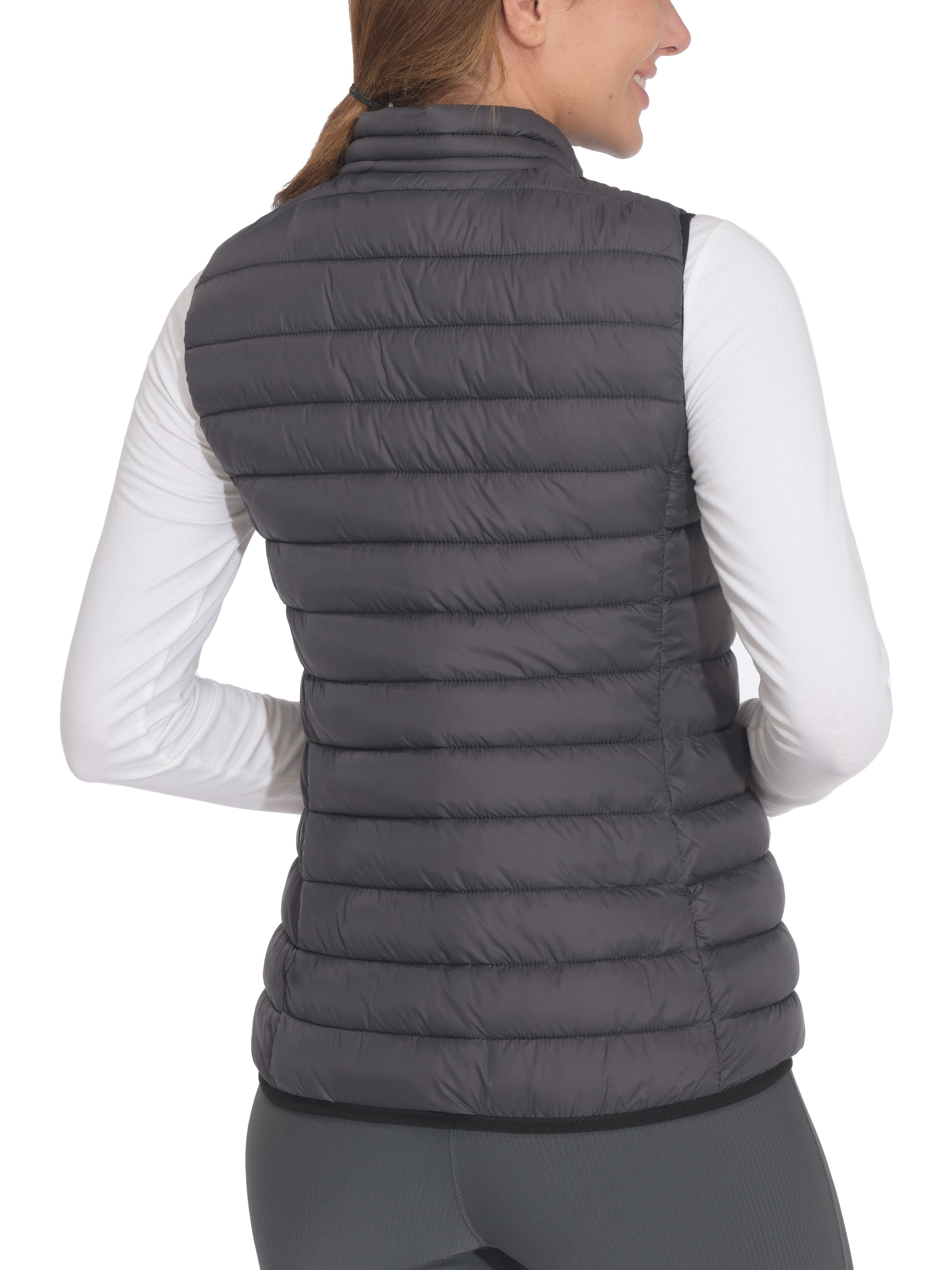 Women's Lightweight UFFE Vest - 100% Polyester Casual Outdoor Zipper Front Puffer Jacket, Machine Washable Solid Color for Hiking & Cold Weather, Hiking Vest| Round Neckline Top| Durable Zipper