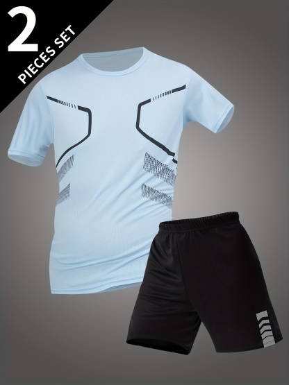 2pcs Men's Summer Short Sleeve Suit 