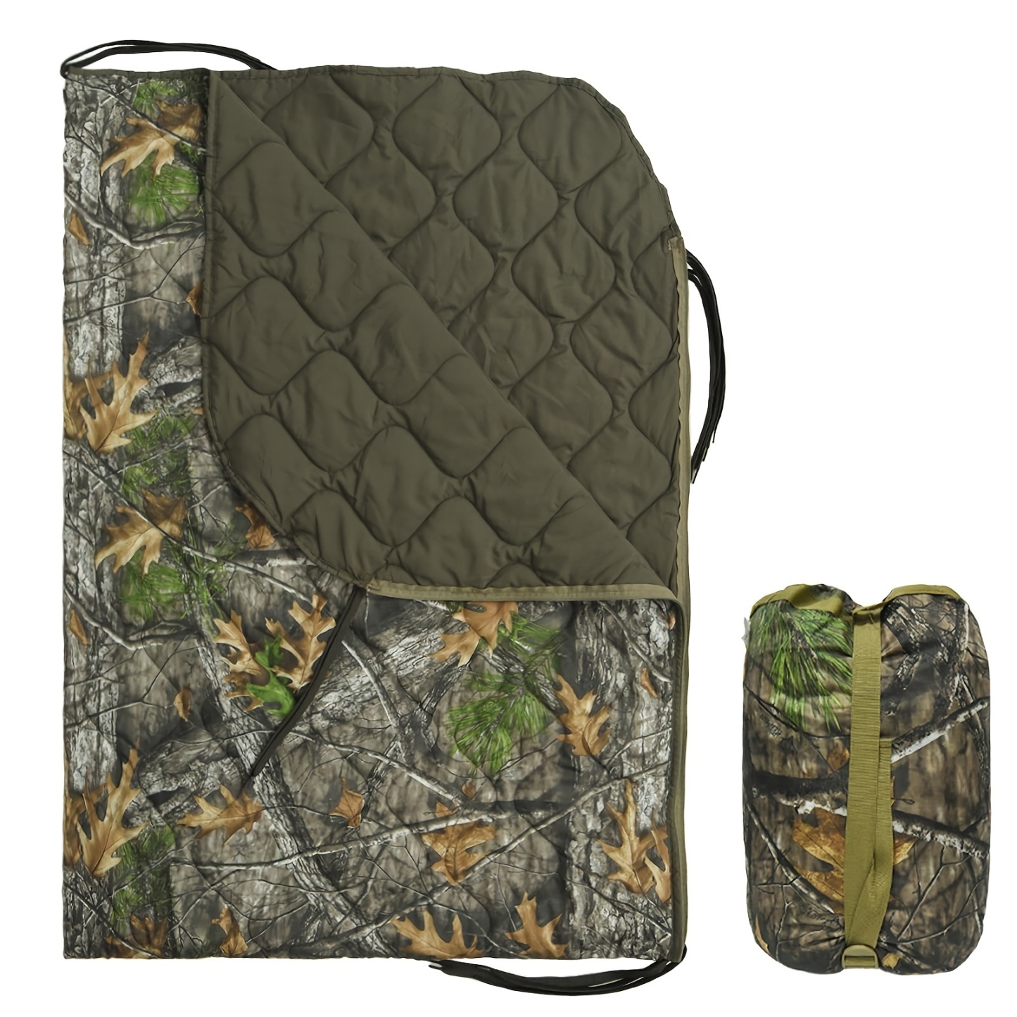 1pc Camouflage Envelope Insulated Sleeping Bag Insulated Poncho Lining For Outdoor Camping, Hiking, Hunting, Survival, Backpacking, Picnics