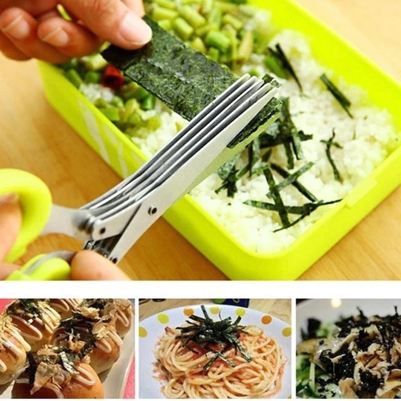 (🔥🎁2024 New Year Hot Sale🎁-49% Off 🔥) 5 Blade Kitchen Salad Scissors