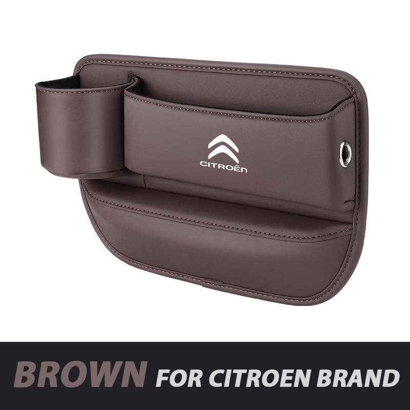 📣50% OFF Hot Sale! 🔥Exclusive Logo Leather Car Seat Storage Box With Water Cup Holder