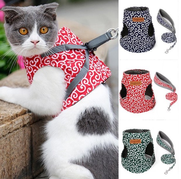 LAST DAY SALE-49% OFF-Cat Dogs Vest Harness and Leash Anti-break Away