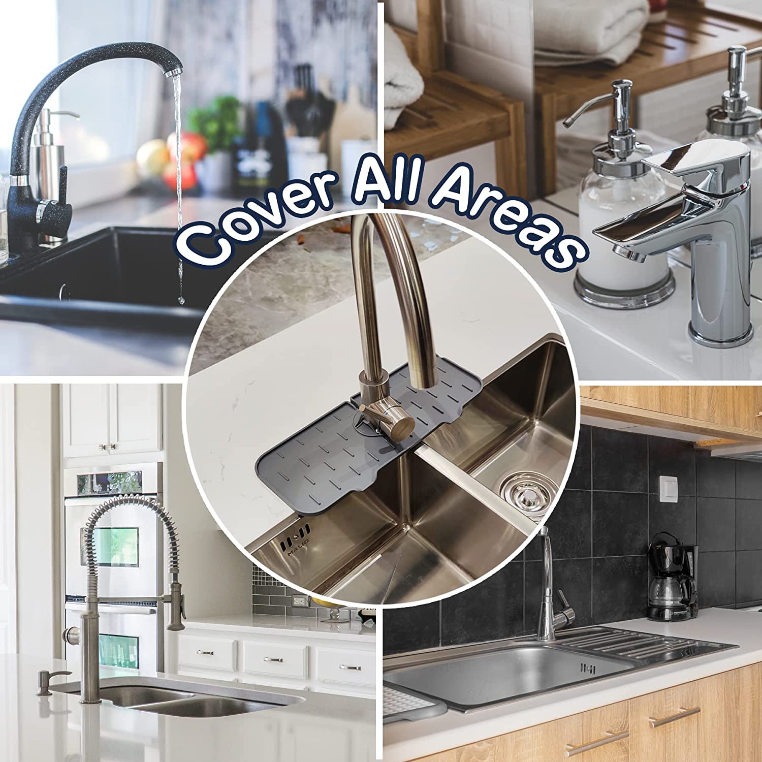 Food-grade silicone drain mat kitchen bathroom faucet splash-proof sink mat strip foldable