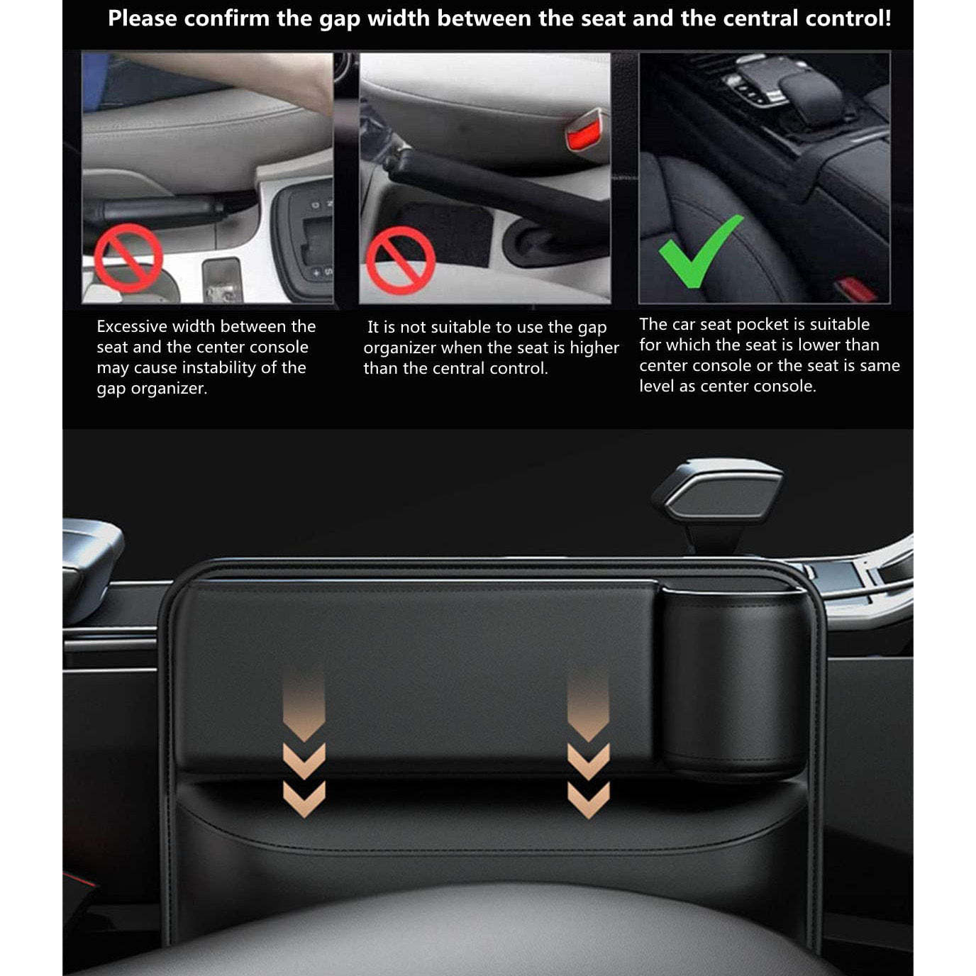 📣50% OFF Hot Sale! 🔥Exclusive Logo Leather Car Seat Storage Box With Water Cup Holder