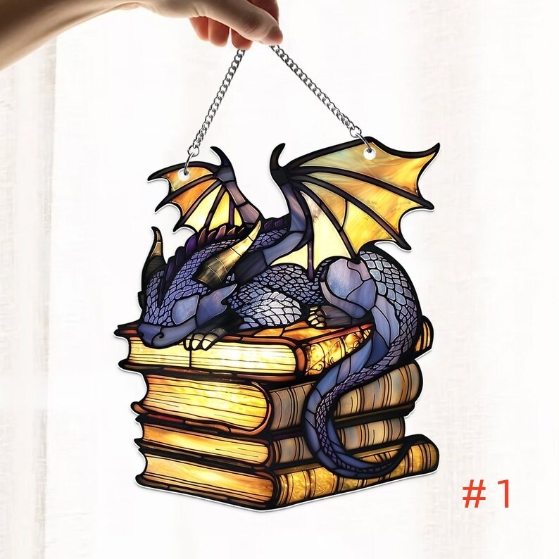 🔥🔥50% Off--Cute Book Dragon Suncatcher Ornament