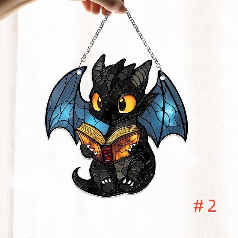 🔥🔥50% Off--Cute Book Dragon Suncatcher Ornament