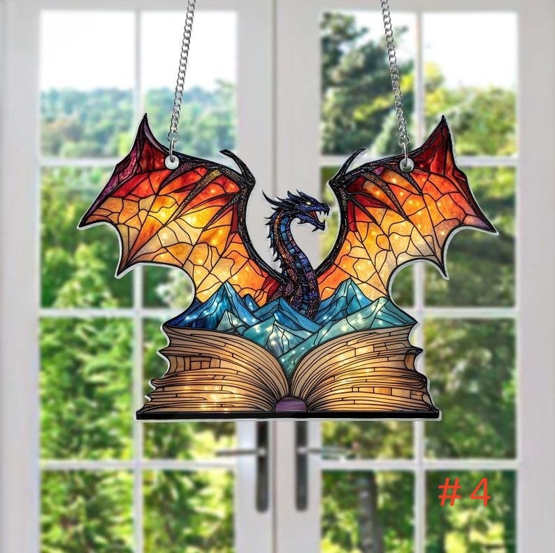 🔥🔥50% Off--Cute Book Dragon Suncatcher Ornament