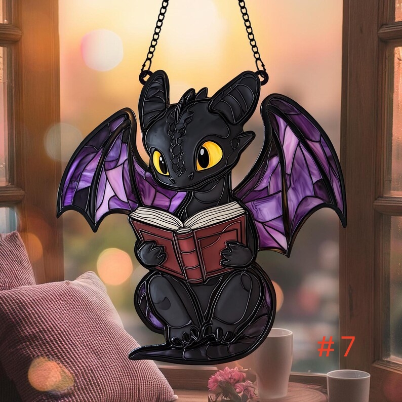 🔥🔥50% Off--Cute Book Dragon Suncatcher Ornament