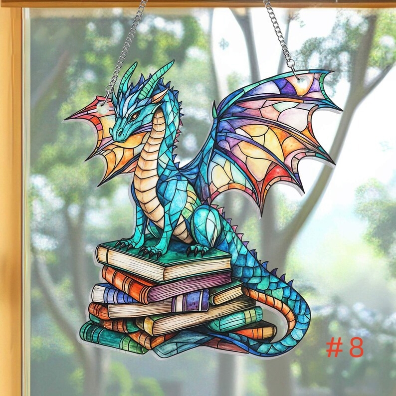 🔥🔥50% Off--Cute Book Dragon Suncatcher Ornament