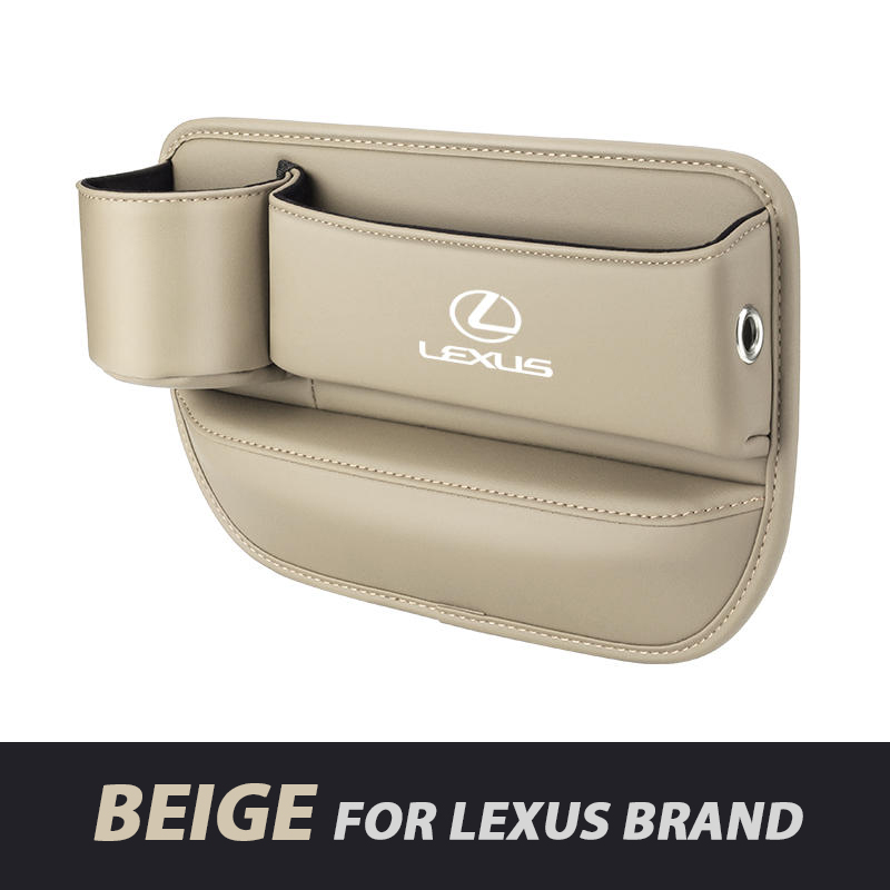 📣50% OFF Hot Sale! 🔥Exclusive Logo Leather Car Seat Storage Box With Water Cup Holder