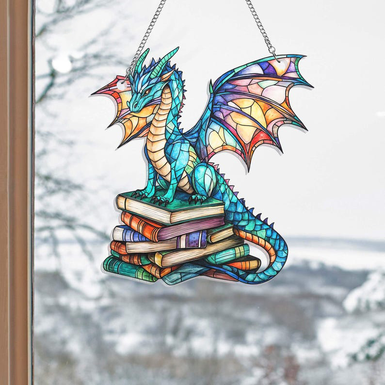 🔥🔥50% Off--Cute Book Dragon Suncatcher Ornament